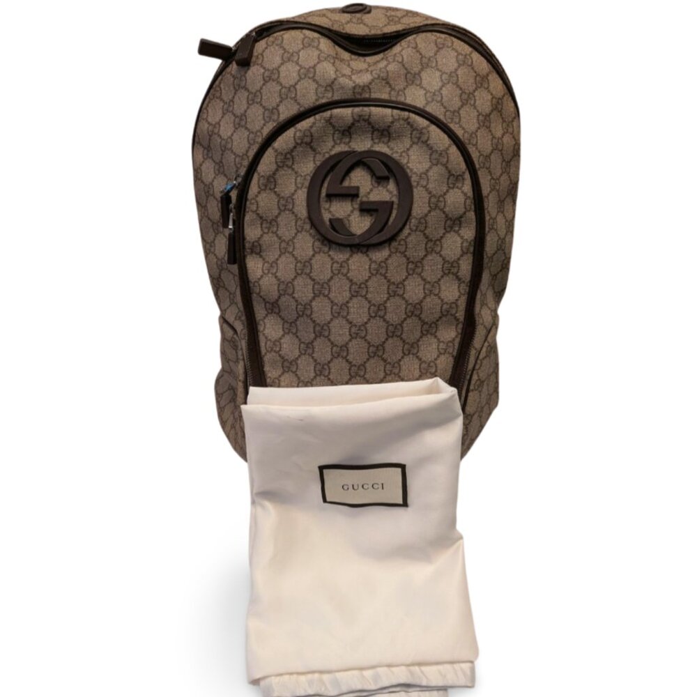 Authentic Beige GUCCI Interlocking G BackPack - Picture 2 of 5